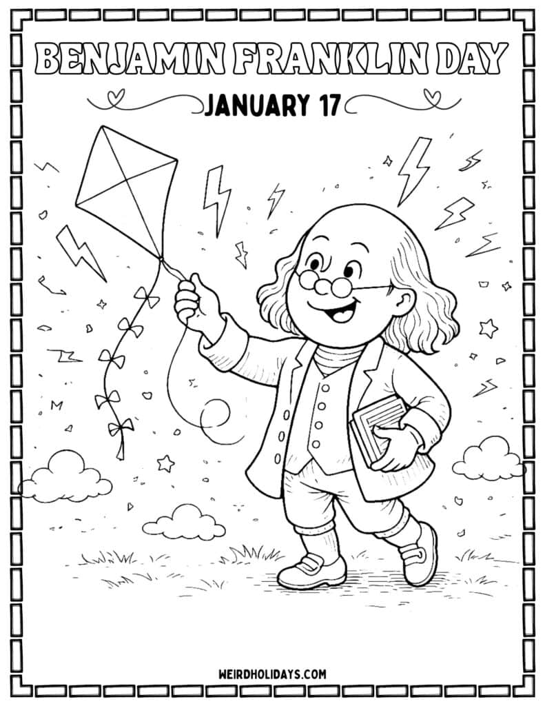 Benjamin Franklin Day Coloring Page