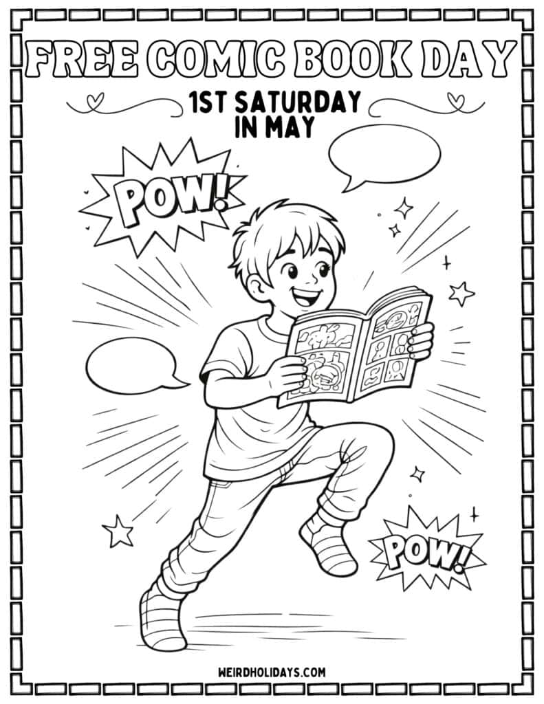 Free Comic Book Day Coloring Page