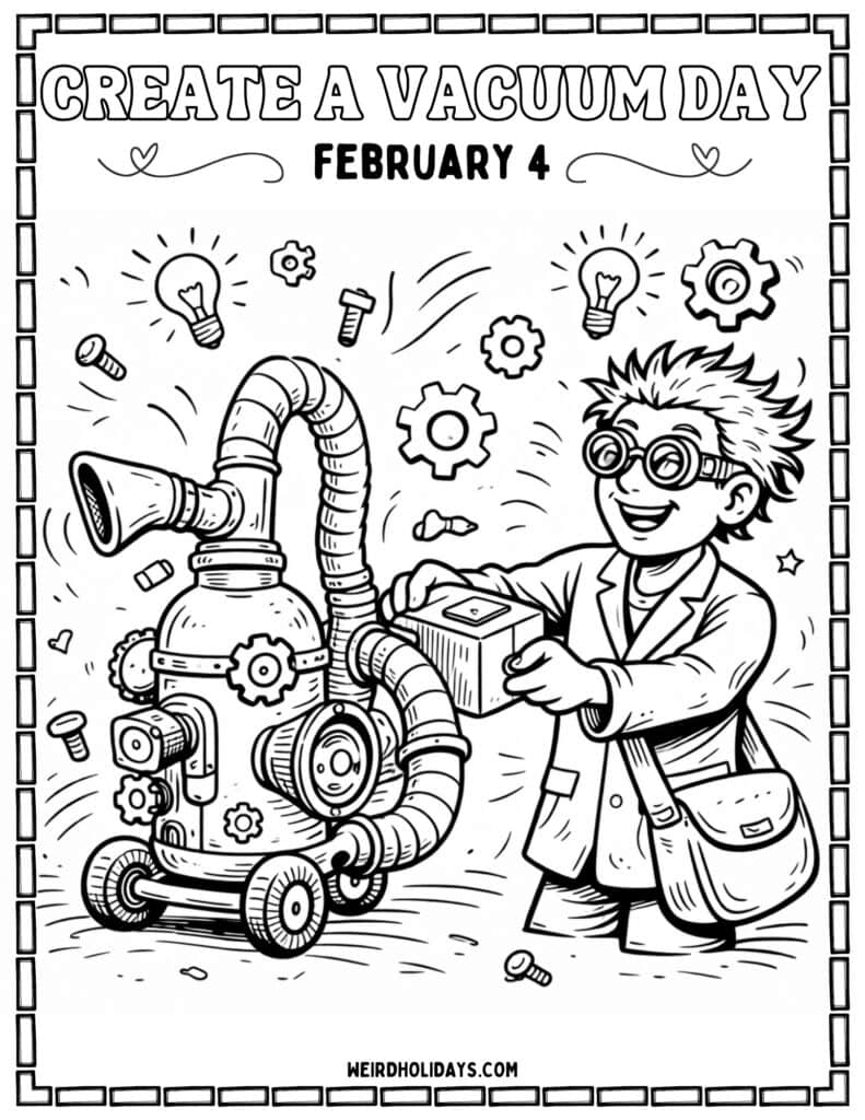 Create a Vacuum Day Coloring page