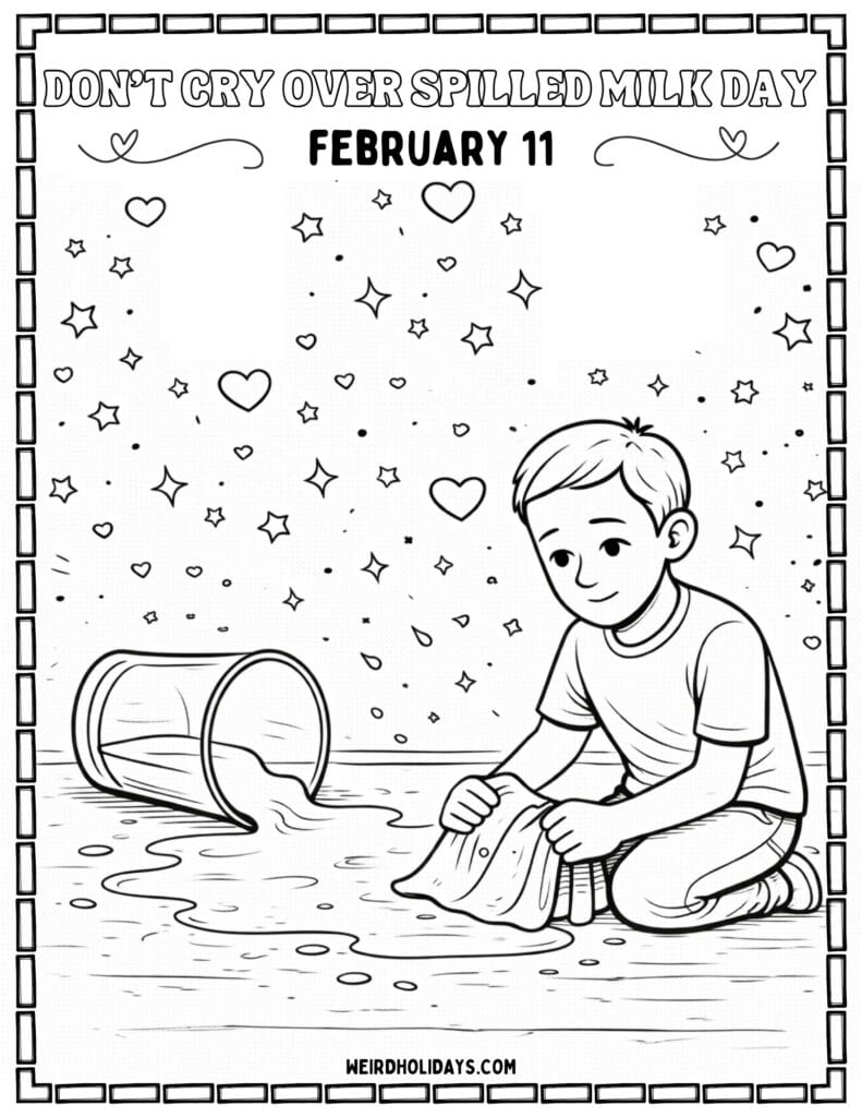 Dont Cry Over Spilled Milk Day Coloring Page