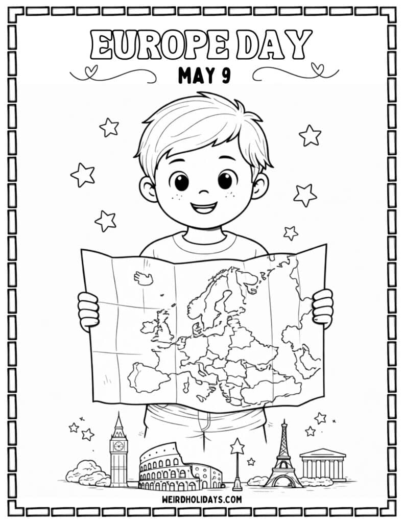 Europe Day Coloring Page