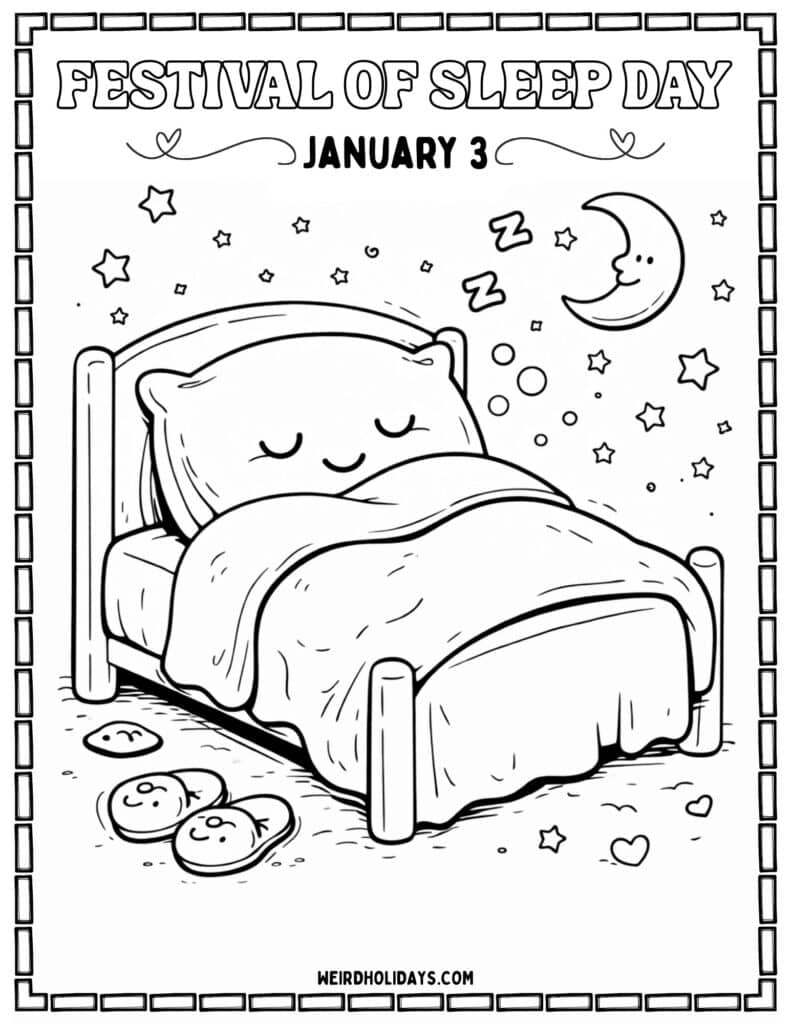 Festival Of Sleep Day Coloring Sheet