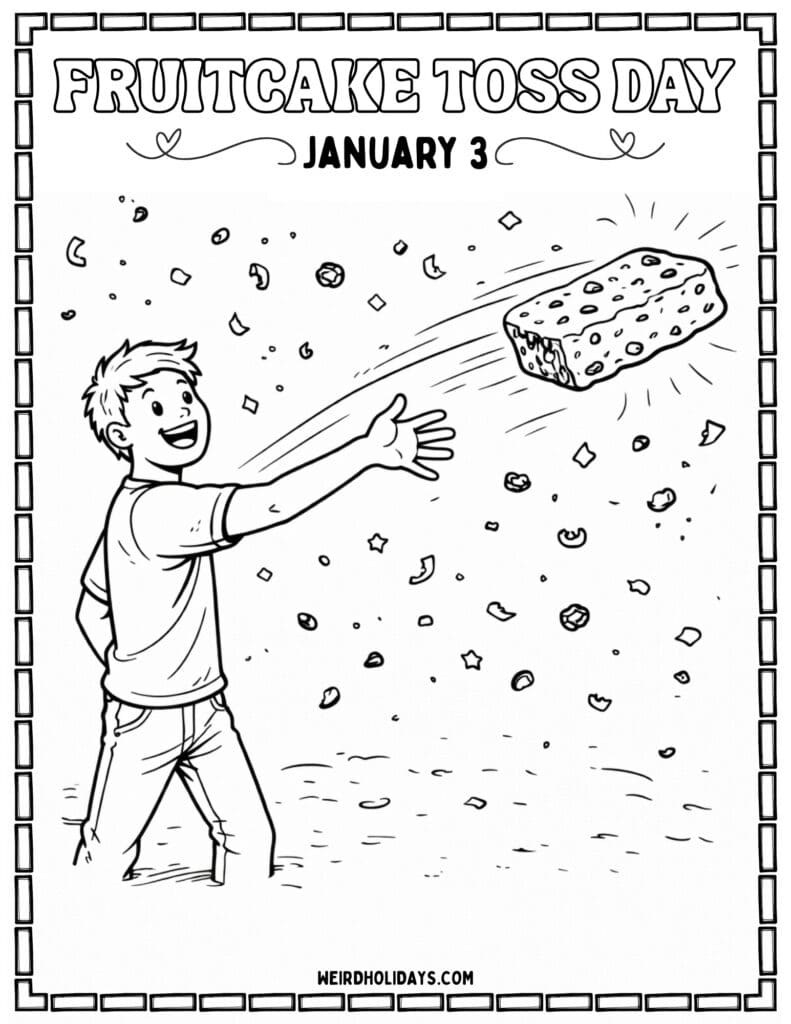 Fruitcake Toss Day Coloring Page
