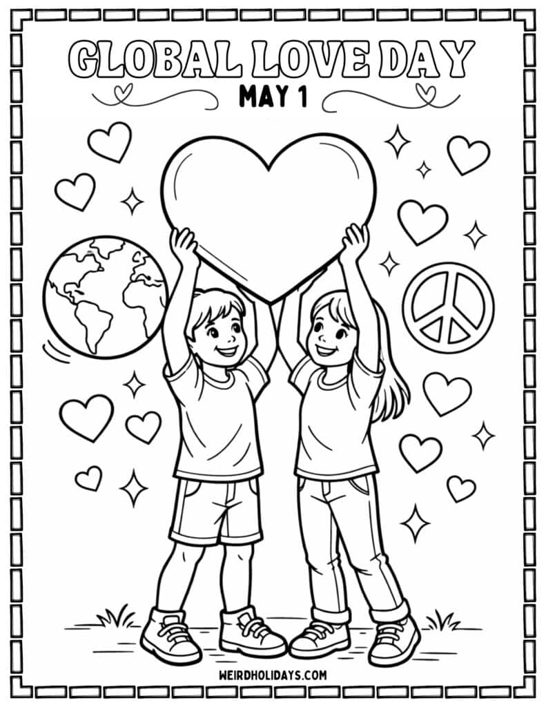Global Love Day Coloring Page