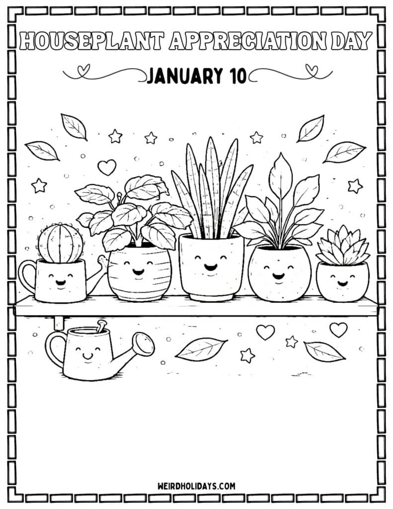 Houseplant Appreciation Day coloring page