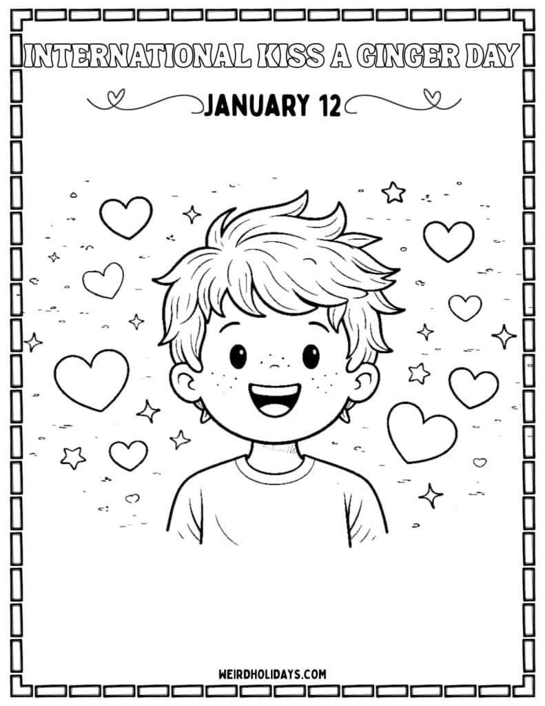 International Kiss a Ginger Day Coloring page