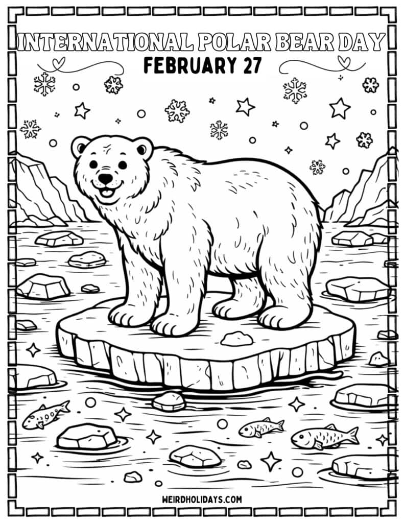International Polar Bear Day Coloring Page