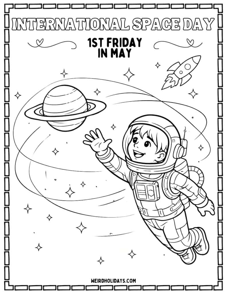 International Space Day Coloring page