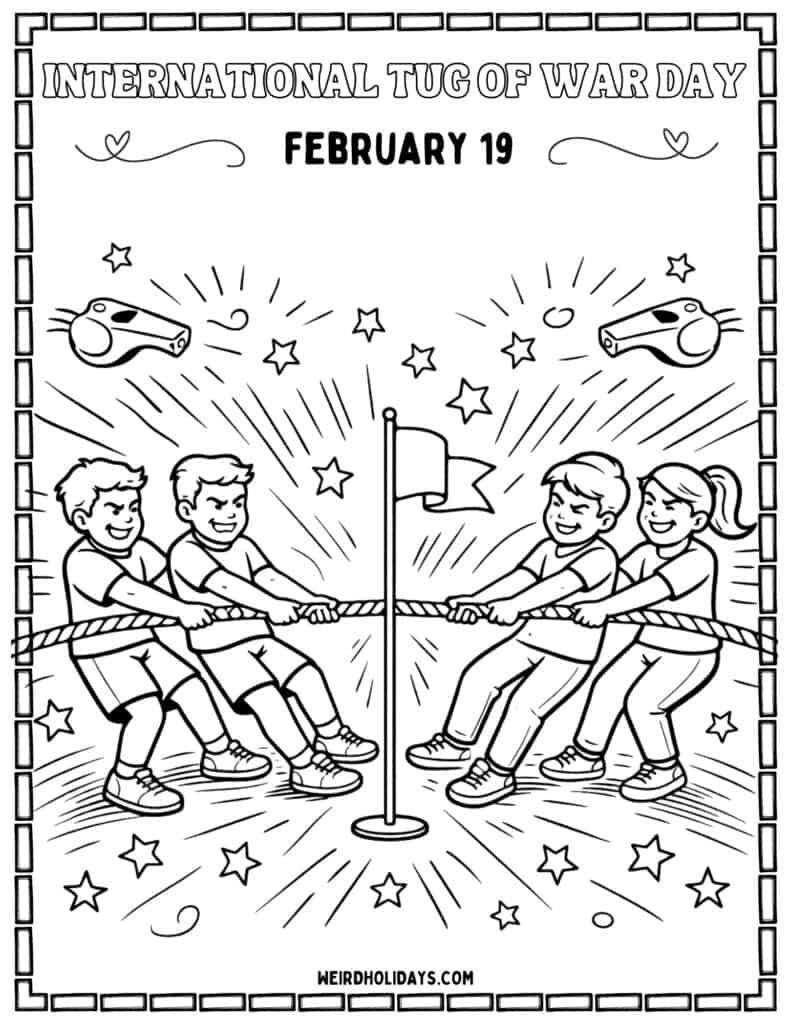 International Tug of War Day Coloring Page