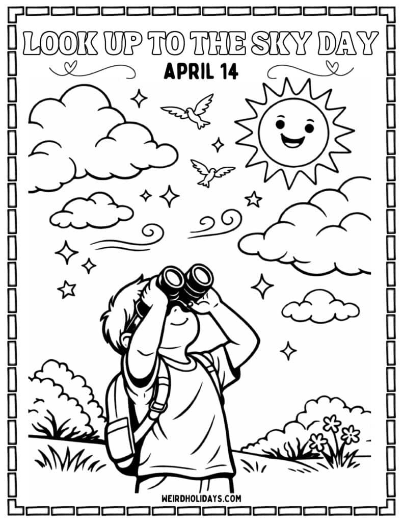 Look Up To The Sky Day Coloring Page