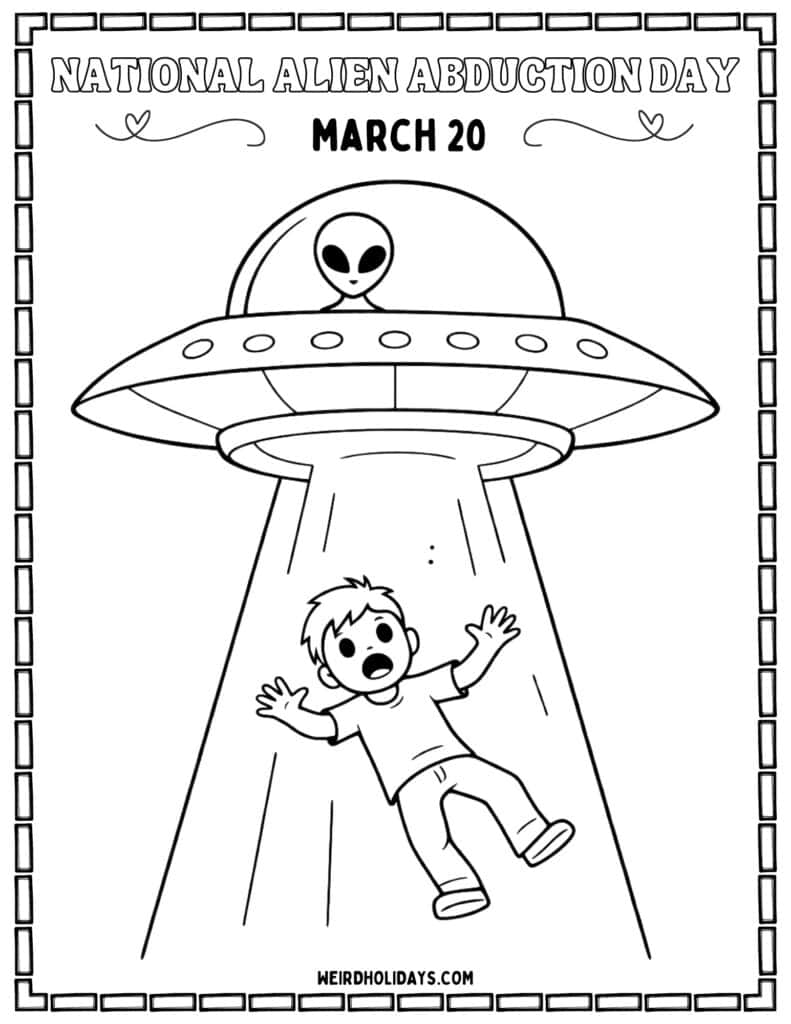 National Alien Abduction Day Coloring Page