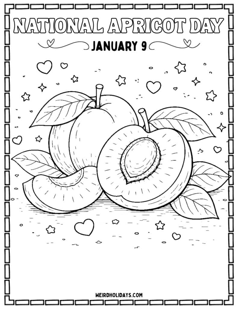 National Apricot Day Coloring Page