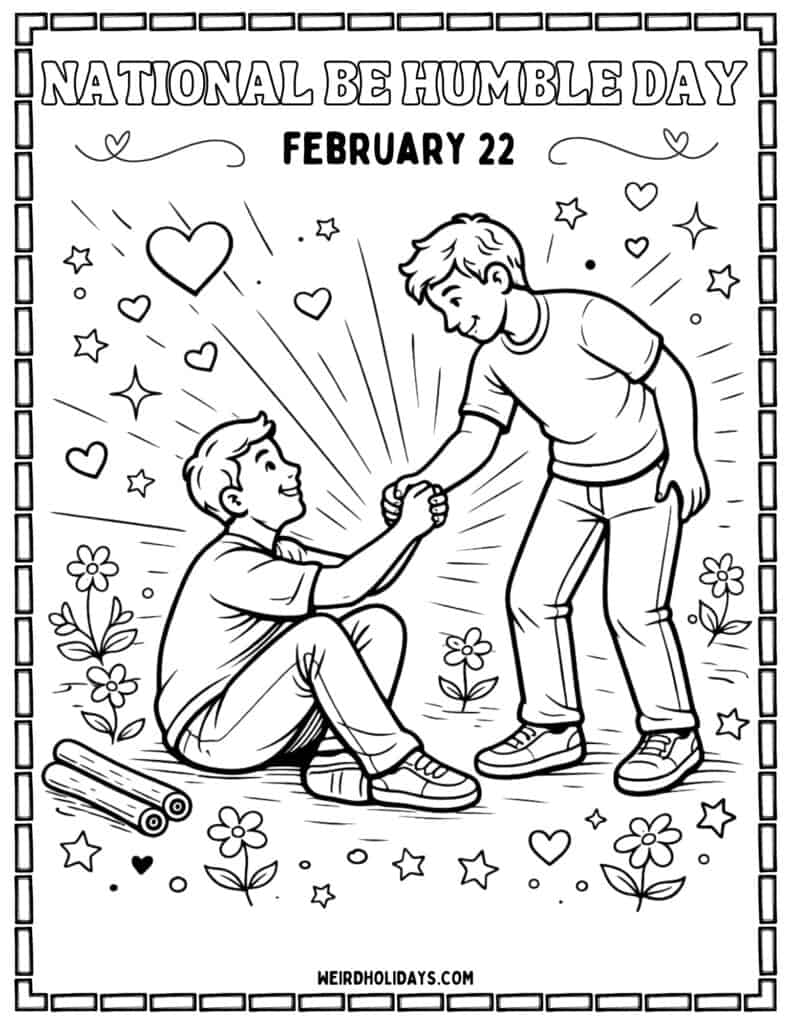 National Be Humble Day Coloring Sheet