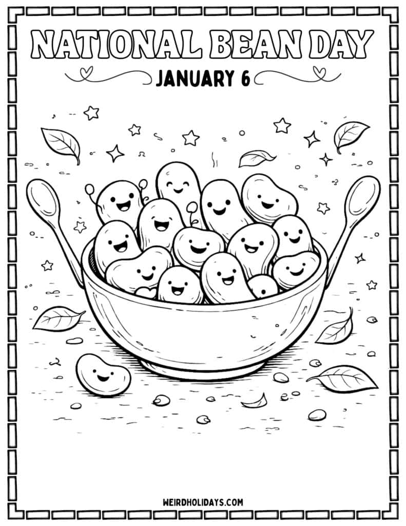 National Bean Day Coloring Page