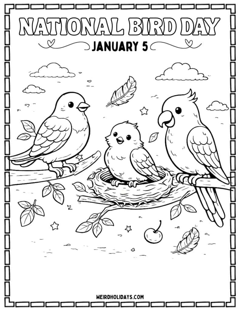 National Bird Day Coloring Page