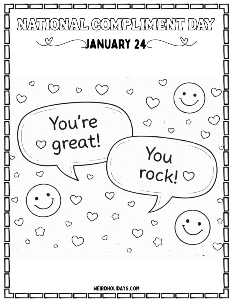 National Compliment Day Coloring Page