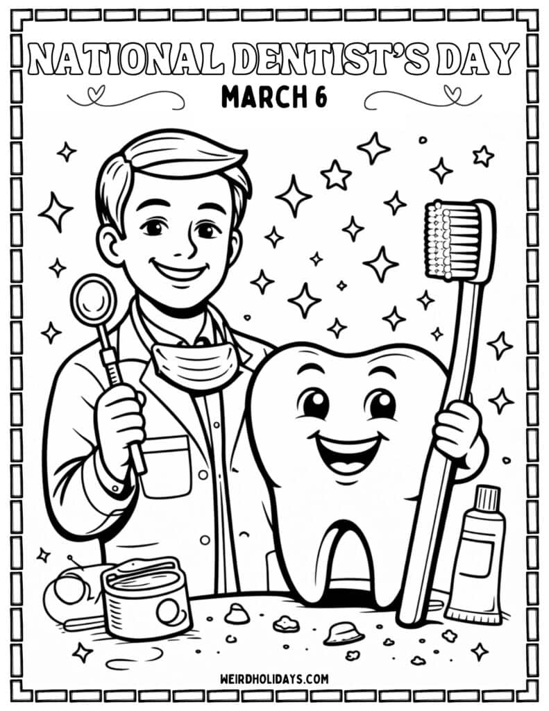 National Dentists Day Coloring Page