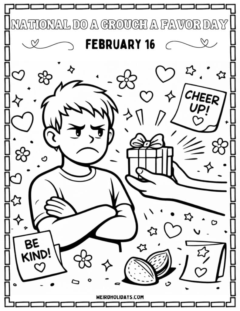 National Do a Grouch a Favor Day Coloring Page