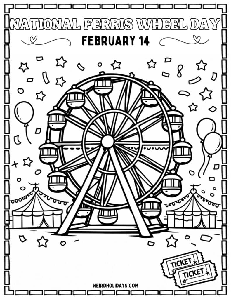 National Ferris Wheel Day Coloring Page