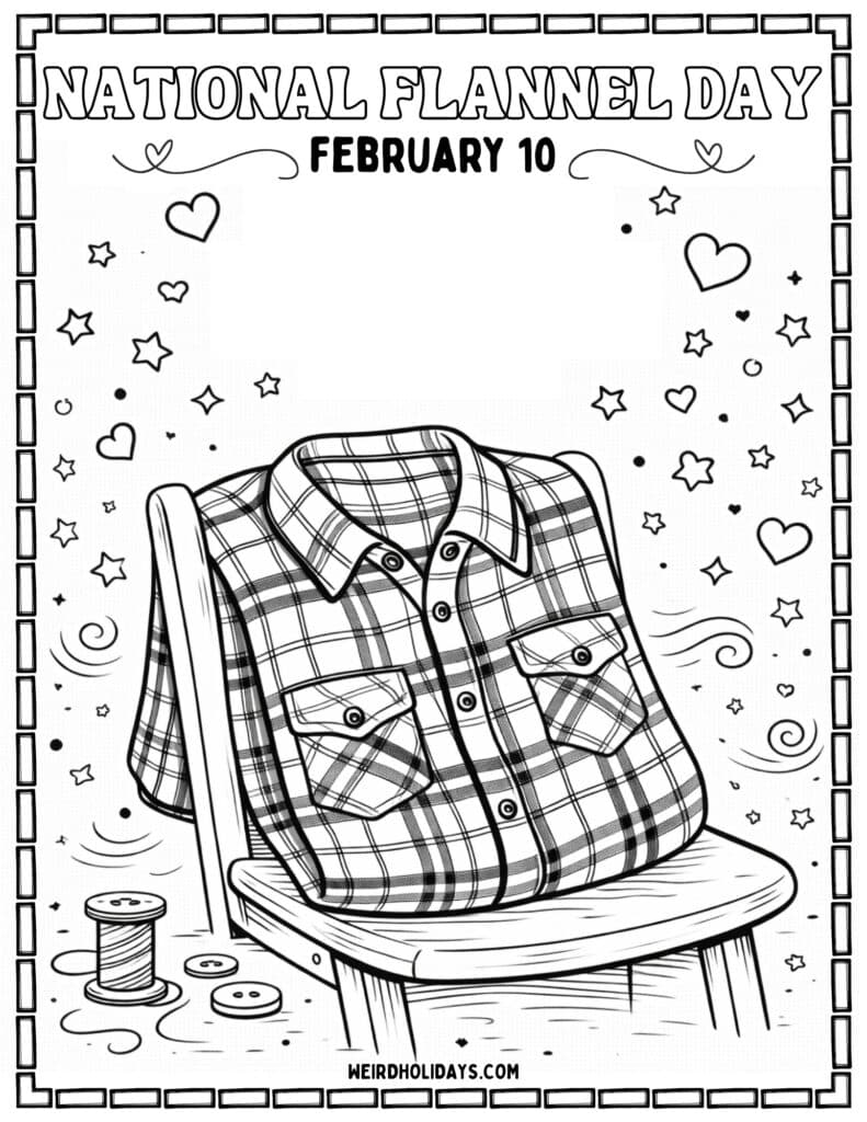 National Flannel Day Coloring Page