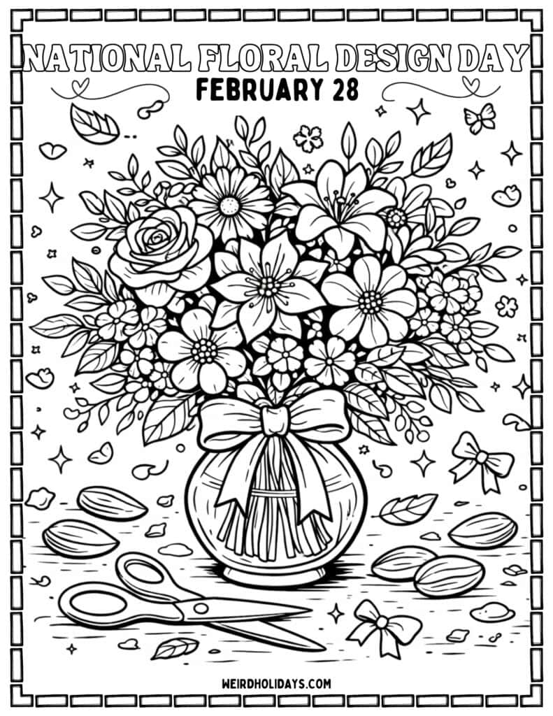 National Floral Design Day Coloring Page