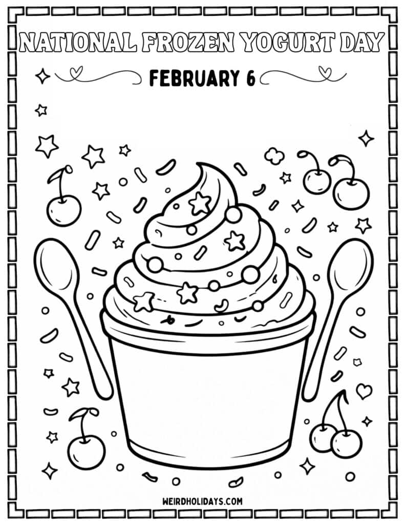 National Frozen Yogurt Day Coloring Page