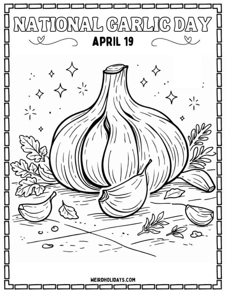 National Garlic Day Coloring Page
