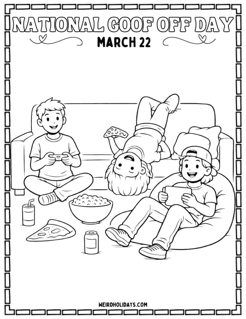 National Goof Off Day Coloring Page