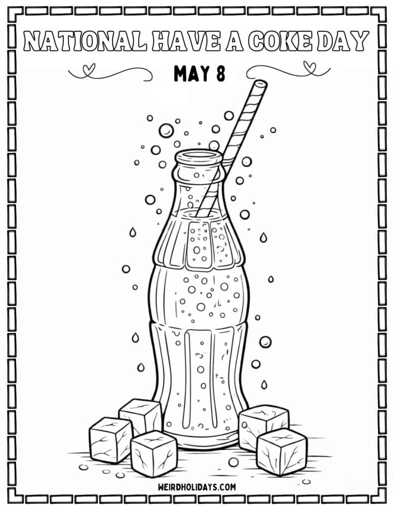 National Have a Coke Day Coloring Page