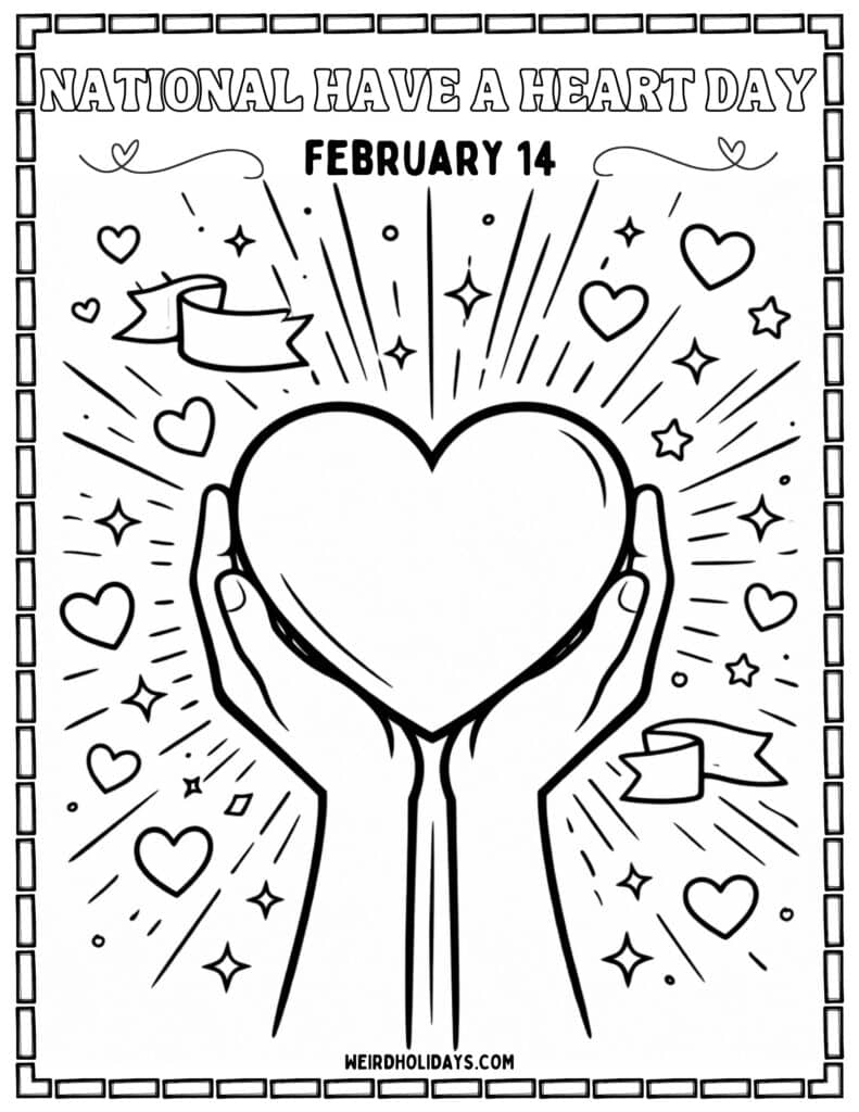 National Have a Heart Day Coloring Page
