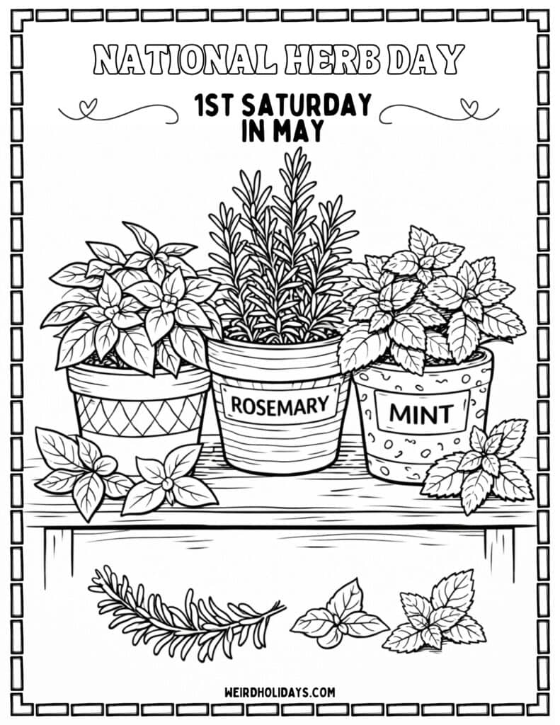National Herb Day Coloring page