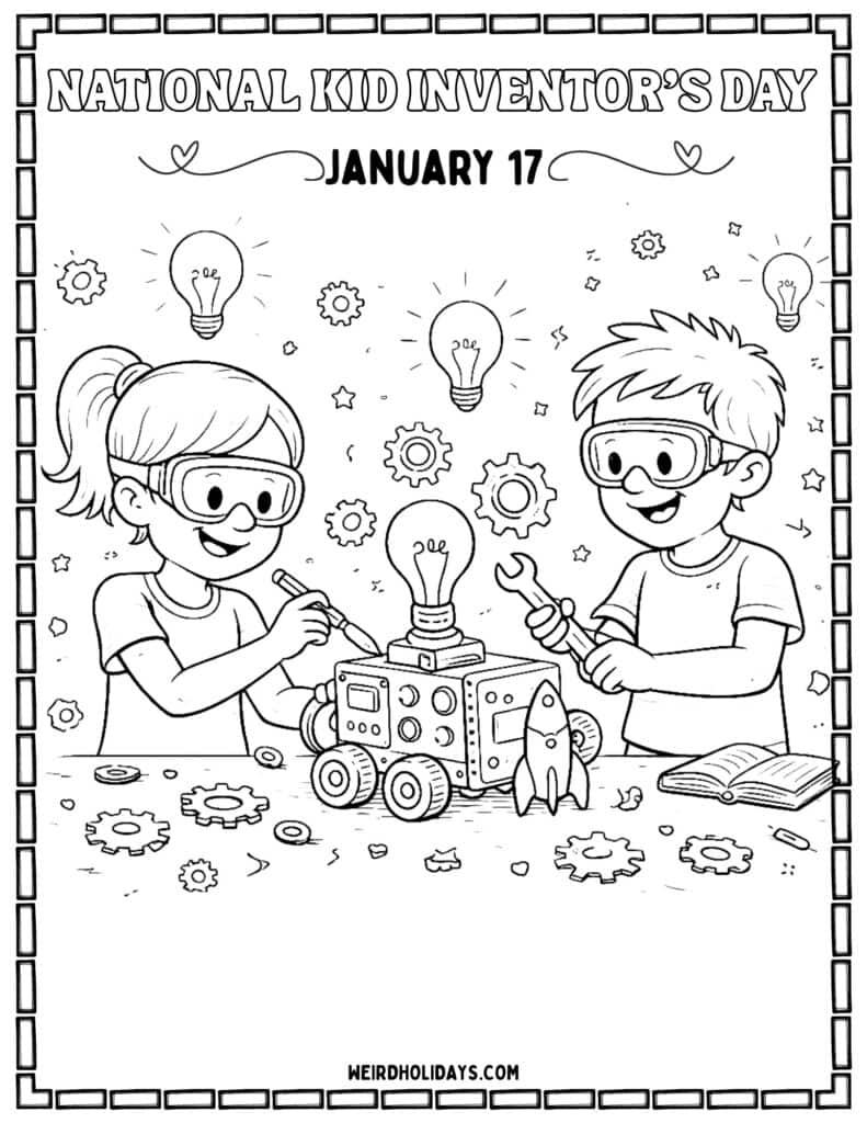 National Kid Inventors Day Coloring page