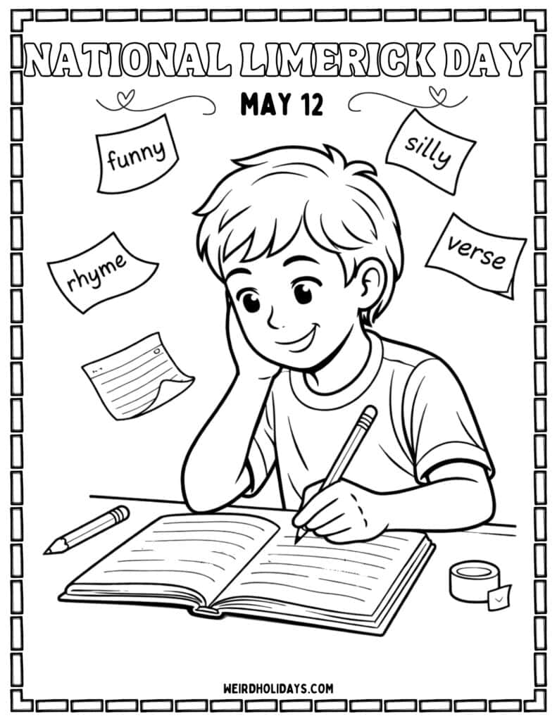 National Limerick Day Coloring page