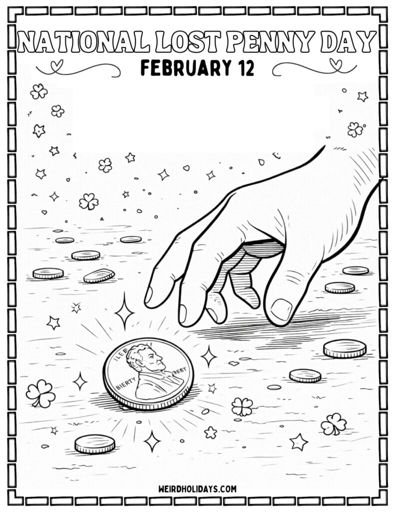 National Lost Penny Day Coloring page