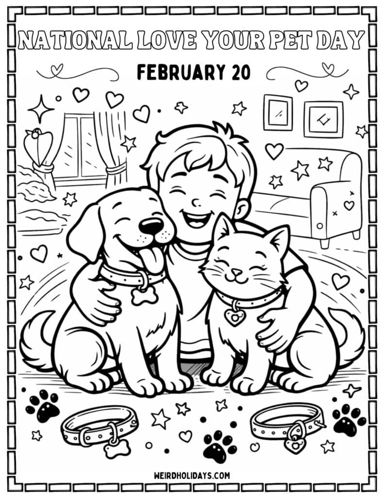 National Love Your Pet Day Coloring Page