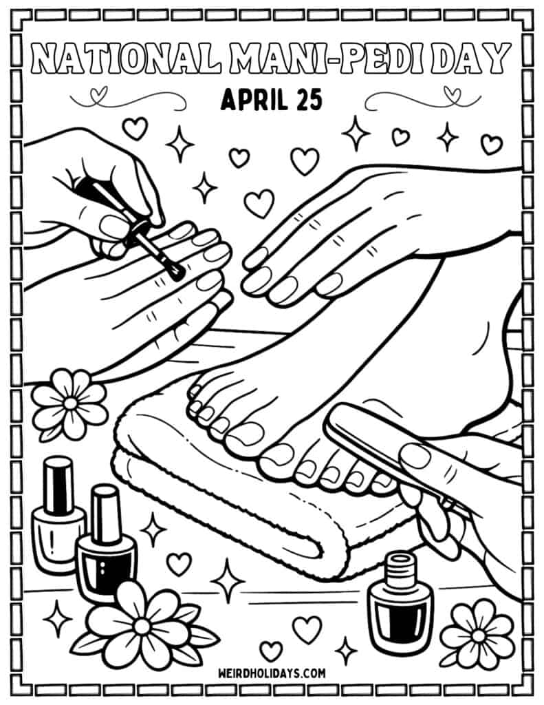 National Mani-Pedi Day Coloring Page