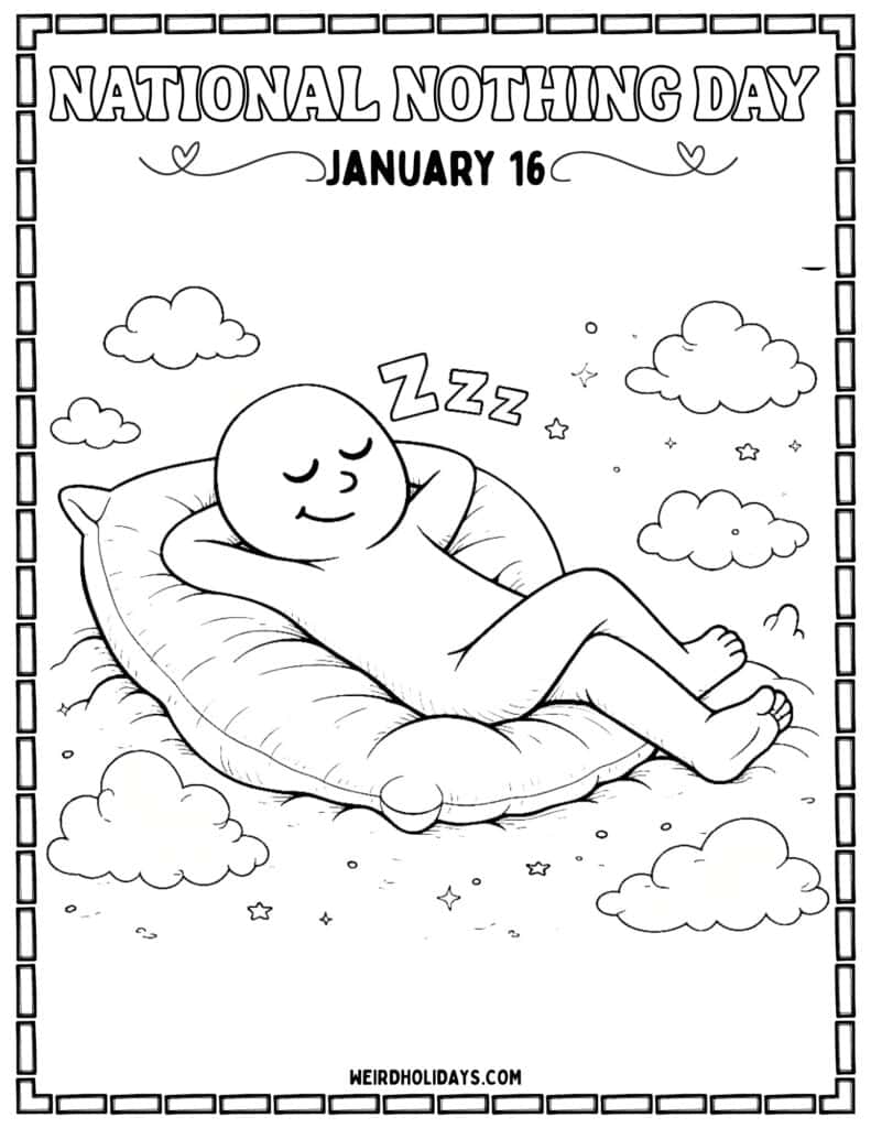 National Nothing Day Coloring Page