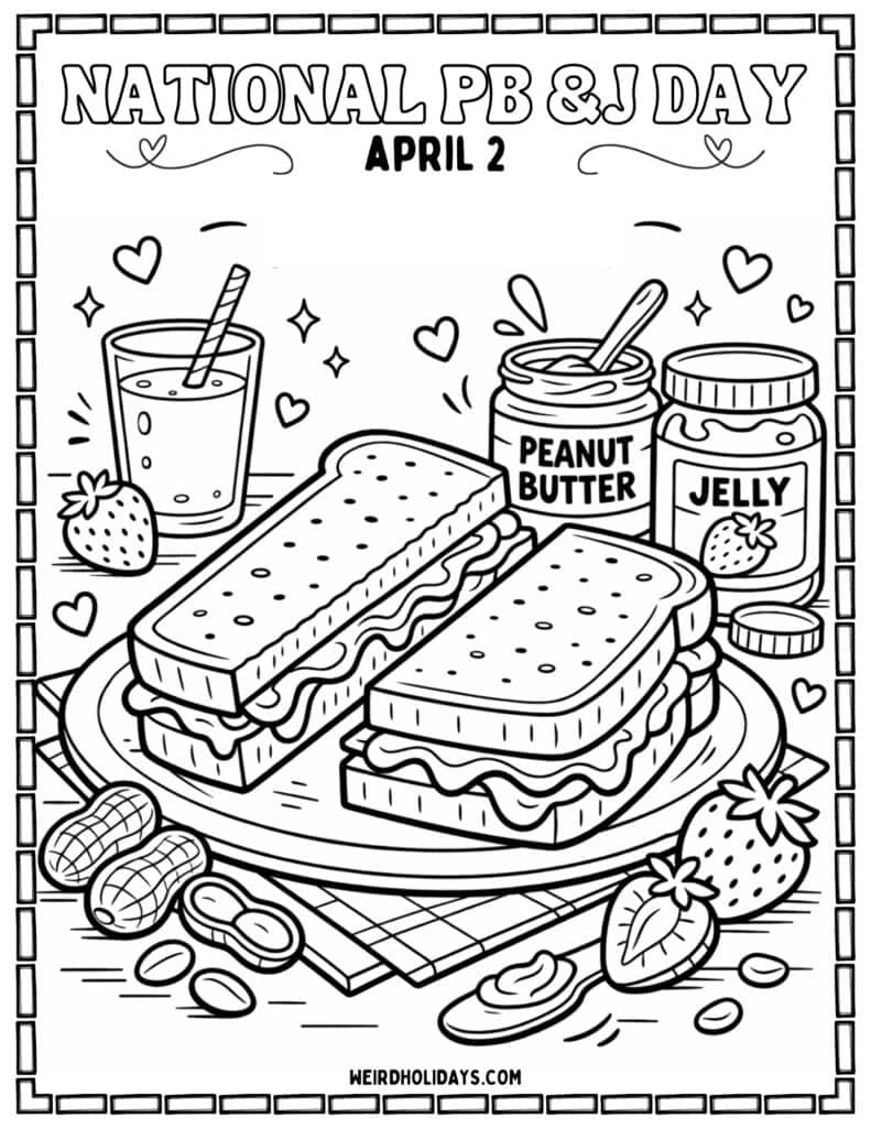 National PB&J Day Coloring Page