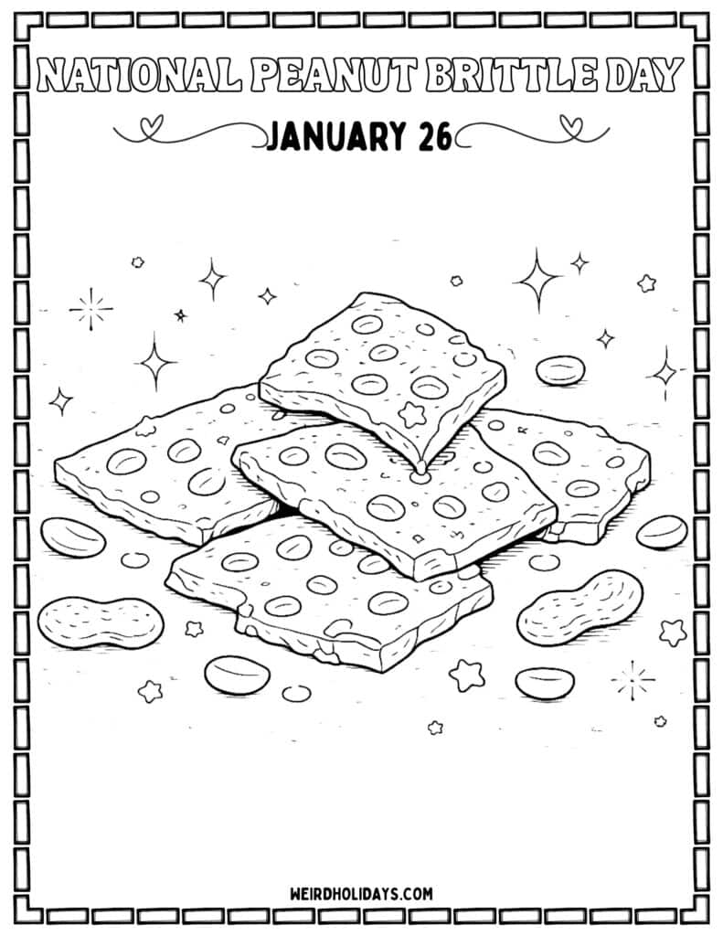 National Peanut Brittle Day Coloring Page