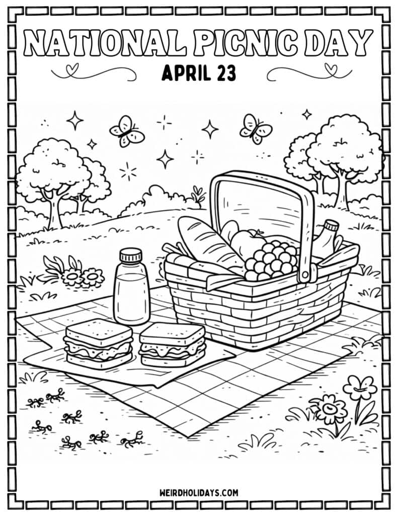 National Picnic Day Coloring Page