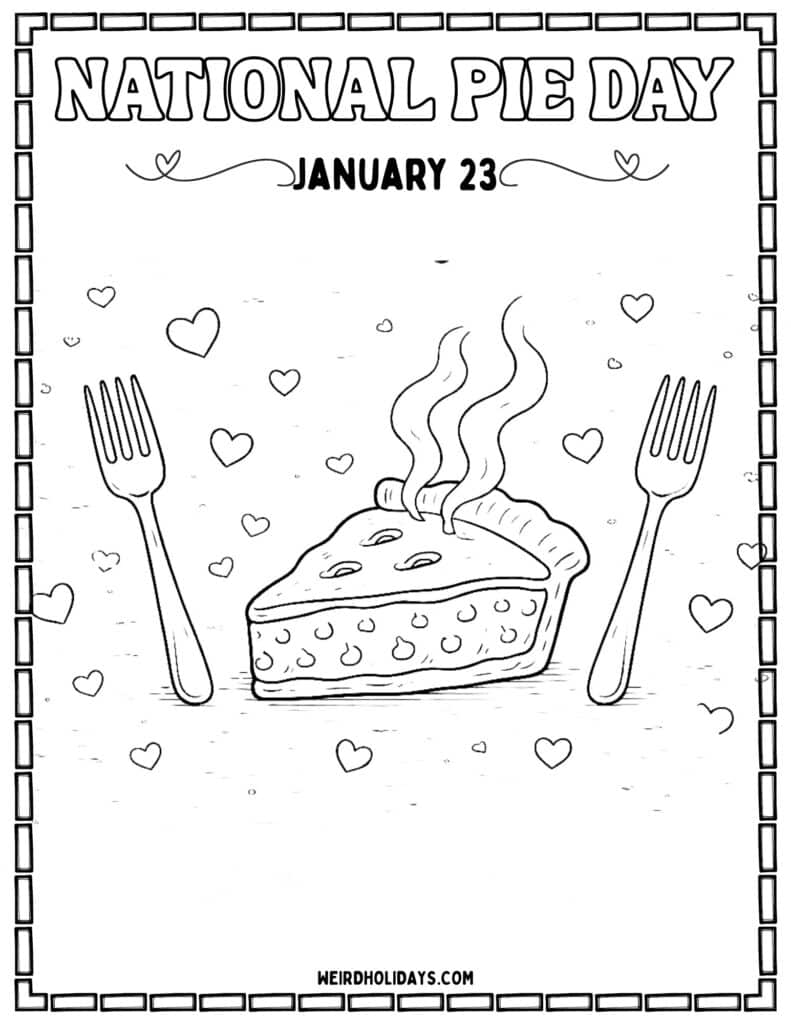 National Pie Day Coloring Page