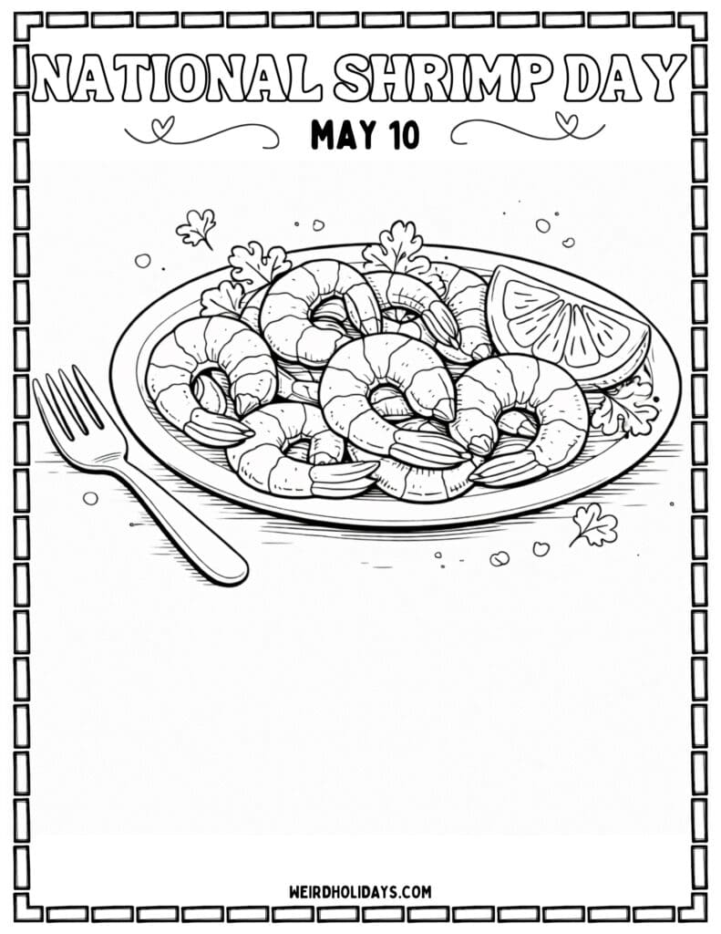 National Shrimp Day Coloring Page