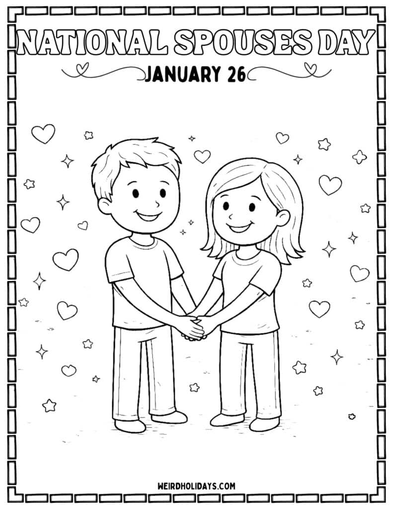 National Spouses Day Coloring Page