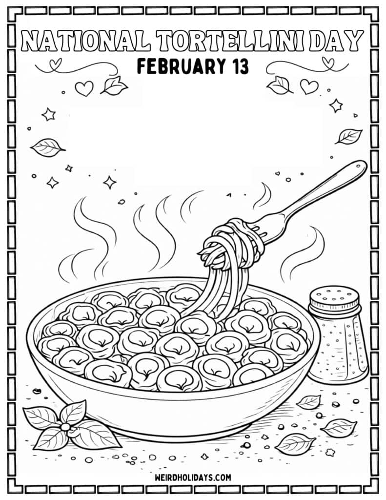 National Tortellini Day Coloring Page
