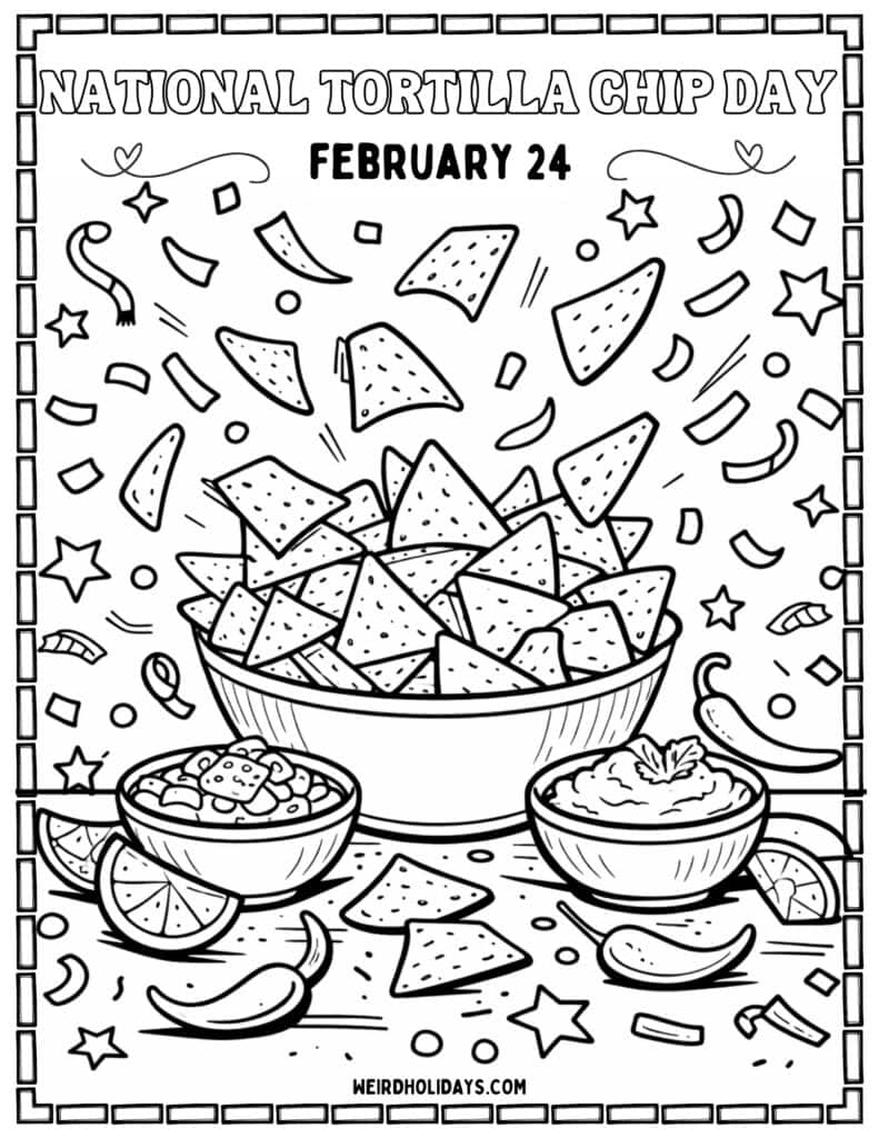 National Tortilla Chip Day Coloring Page