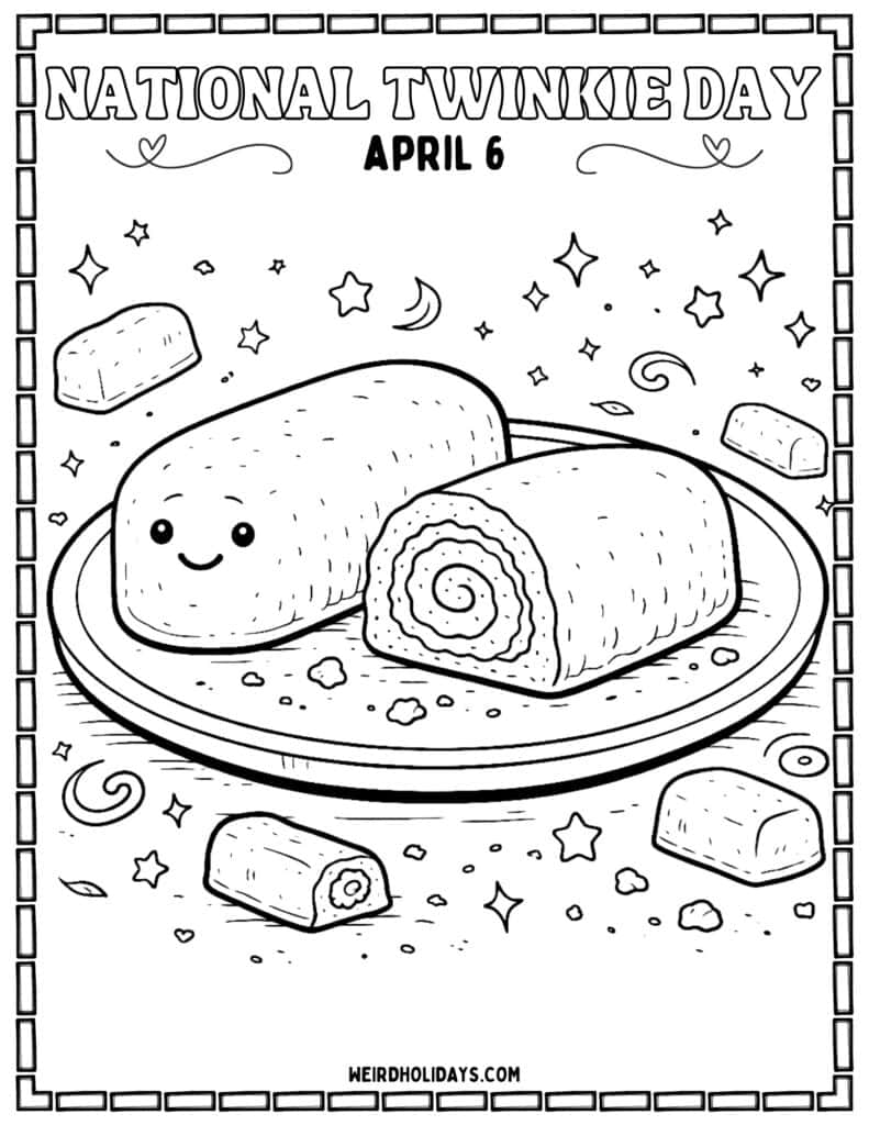 National Twinkie Day Coloring Page