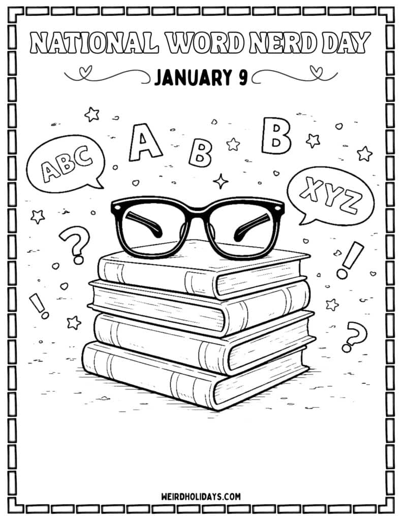 Natonal Word Nerd Day Coloring Page