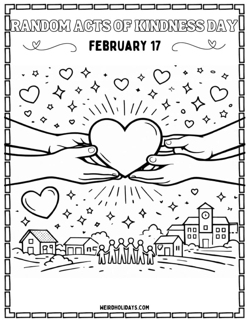 Random Acts of Kindness Day Coloring Page