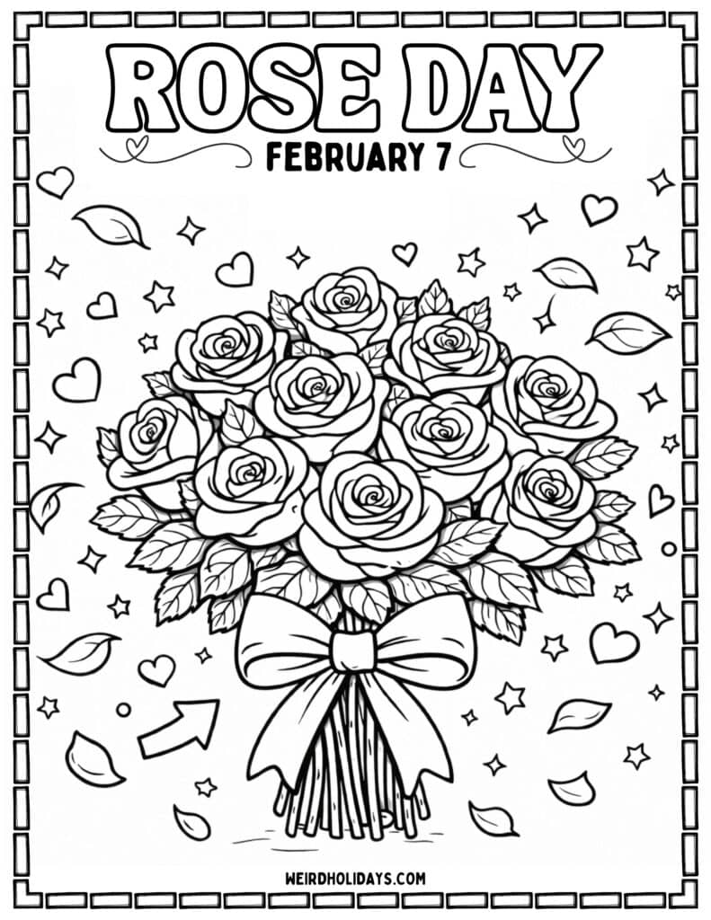 Rose Day Coloring Page