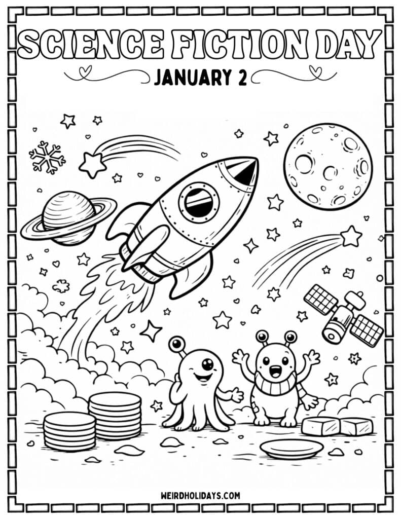Science Fiction Day Coloring Page